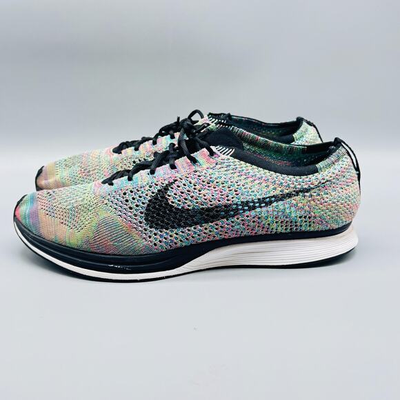 Nike Shoes Mens 11 Multicolor Knit 2.0 Flyknit Racer Athletic Running Sneakers - Picture 5 of 12